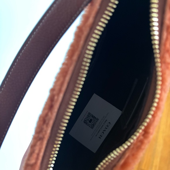 Coach Tan Shearling Shoulder Bag - Picture 7 of 7